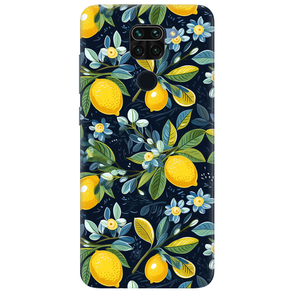 Чехол для Xiaomi Redmi Note 9 Lemon with flower - фото 1 - Чехлы для телефонов