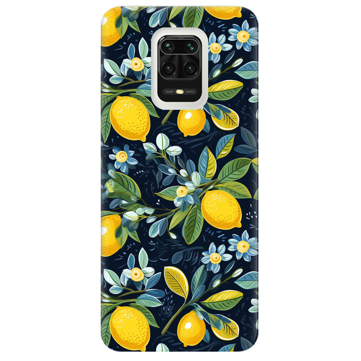 Чохол для Xiaomi Redmi Note 9 Pro Lemon with flower - фото 1 - Чохли для телефонів