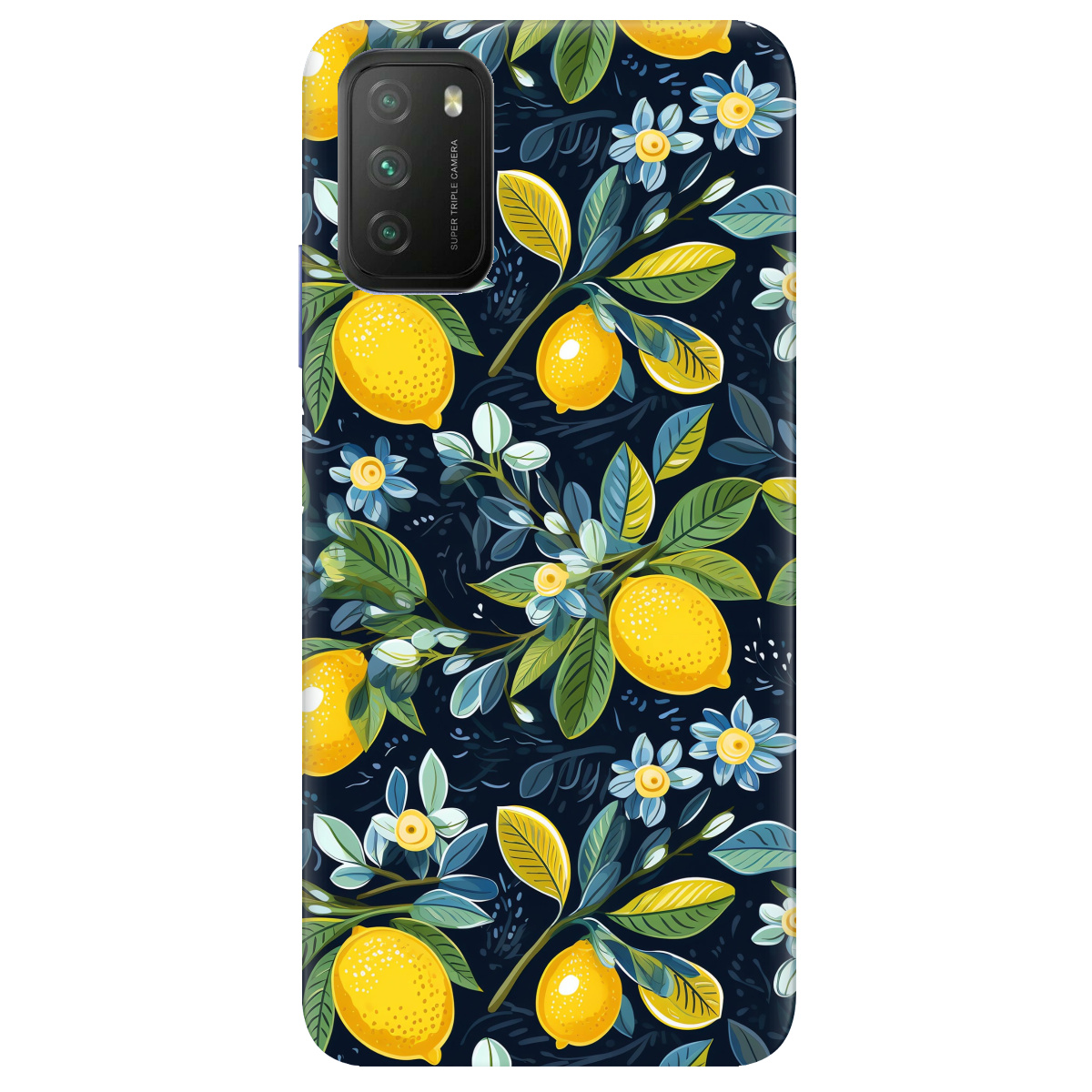 Чехол для Xiaomi Poco M3 Lemon with flower - фото 1 - Чехлы для телефонов