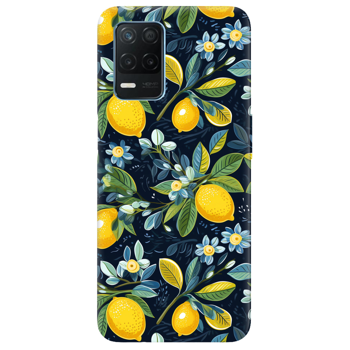 Чохол для Realme 8 Lemon with flower - фото 1 Чохол для Realme 8 Lemon with flower - фото 1 - Чохли для телефонів