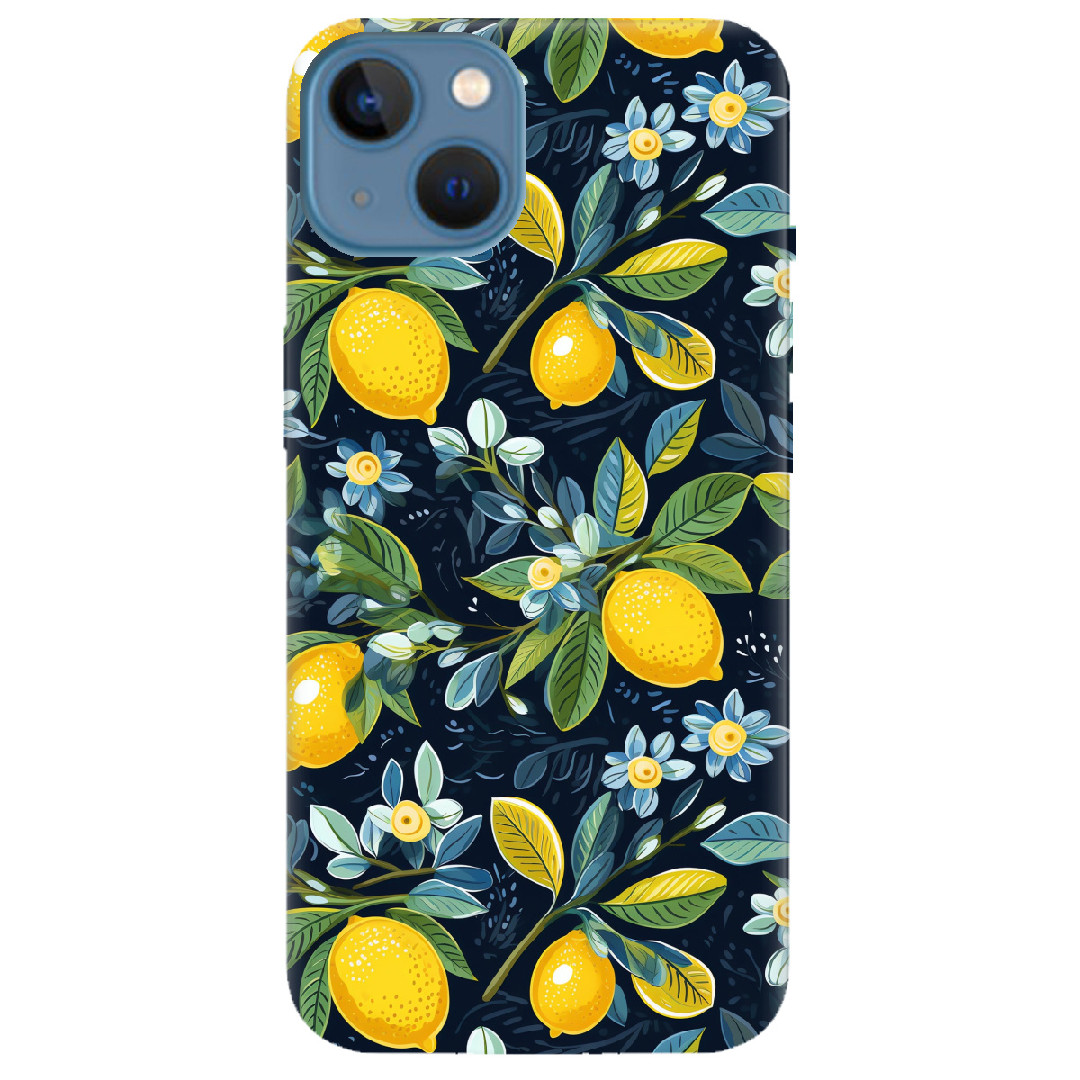 Чехол для Apple iPhone 13 Lemon with flower - фото 1 Чехол для Apple iPhone 13 Lemon with flower - фото 1 - Чехлы для телефонов