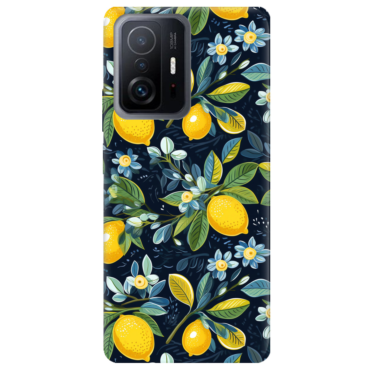 Чехол для Xiaomi 11T Lemon with flower - фото 1 Чехол для Xiaomi 11T Lemon with flower - фото 1 - Чехлы для телефонов