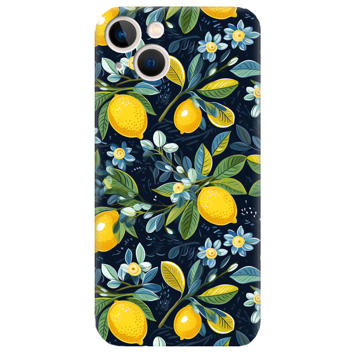 Чехол для Apple iPhone 13 Mini Lemon with flower - фото 1 Чехол для Apple iPhone 13 Mini Lemon with flower - фото 1 - Чехлы для телефонов