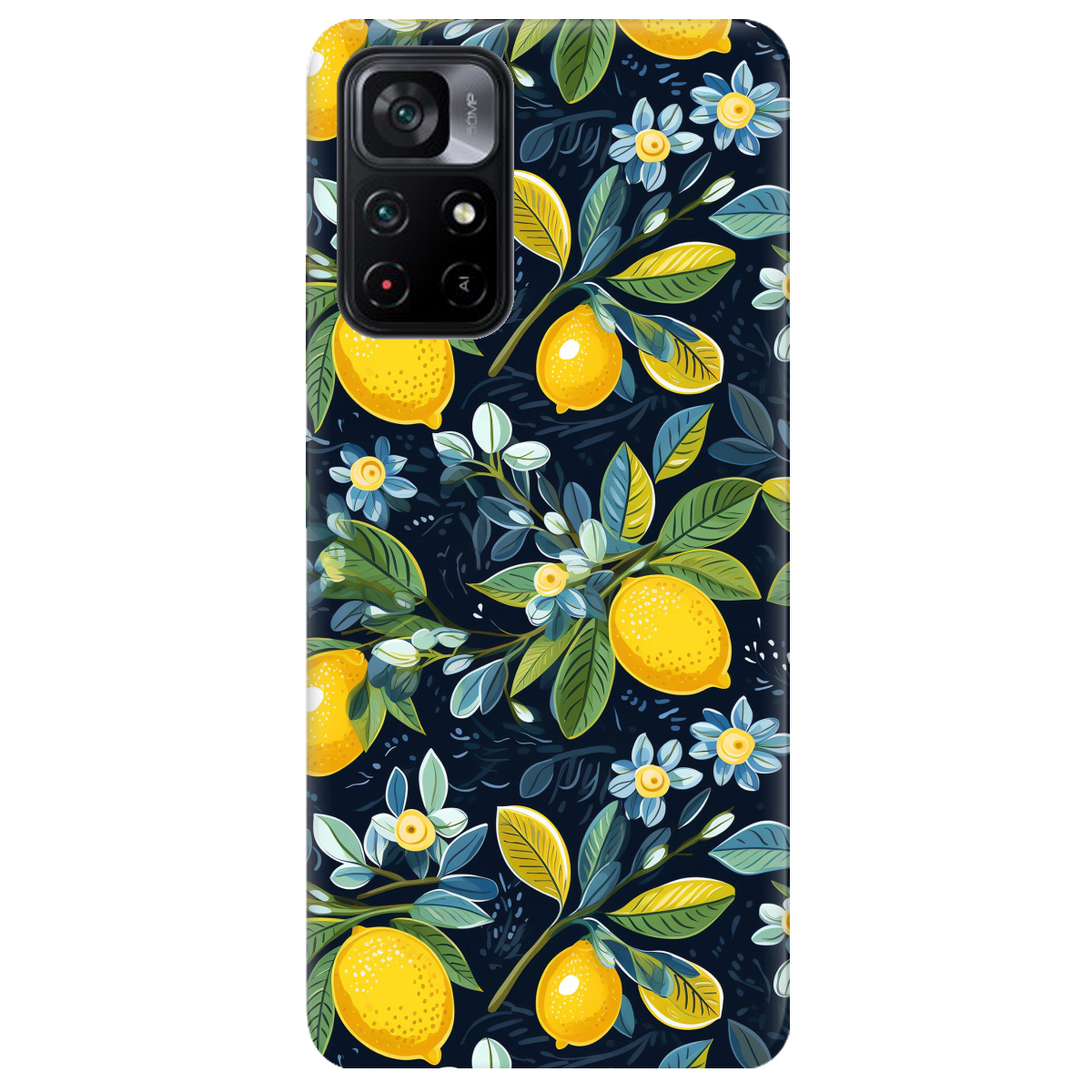 Чехол для Xiaomi Poco M4 Pro 5G Lemon with flower - фото 1 - Чехлы для телефонов