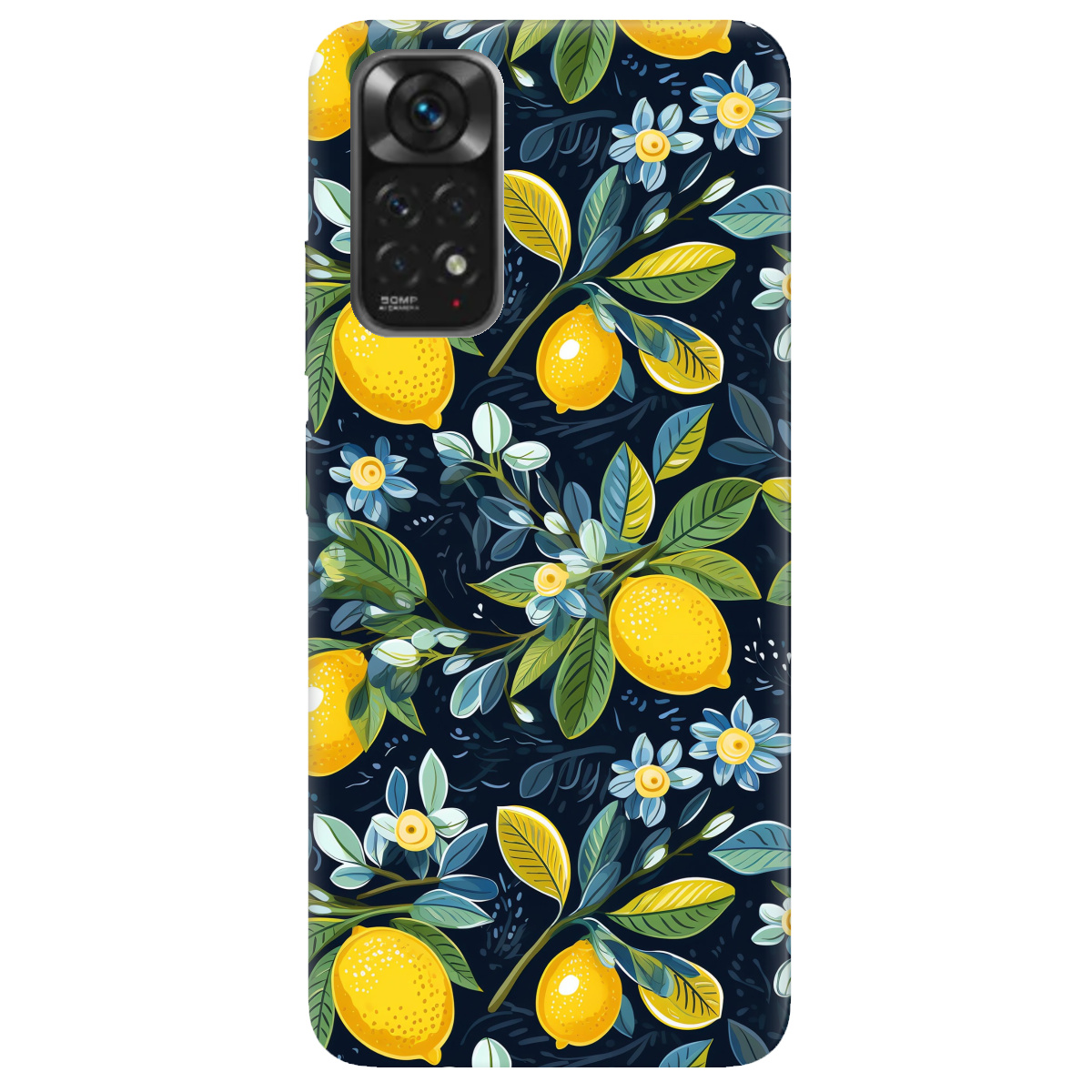 Чохол для Xiaomi Redmi Note 11 Lemon with flower - фото 1 Чохол для Xiaomi Redmi Note 11 Lemon with flower - фото 1 - Чохли для телефонів