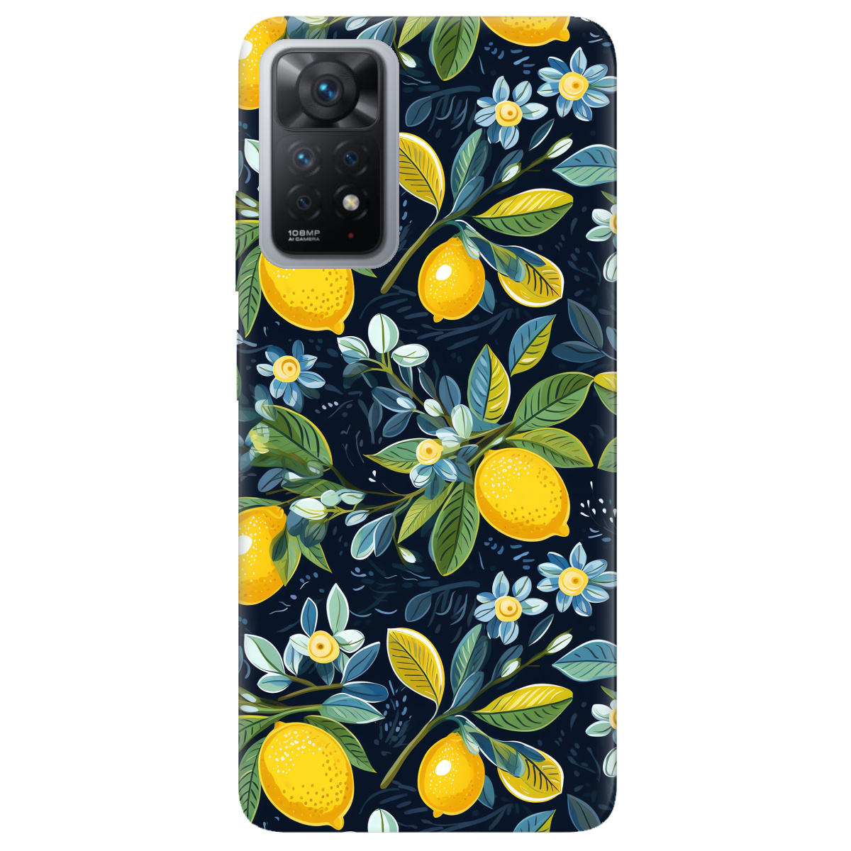 Чехол для Xiaomi Redmi Note 11 Pro Lemon with flower - фото 1 - Чехлы для телефонов