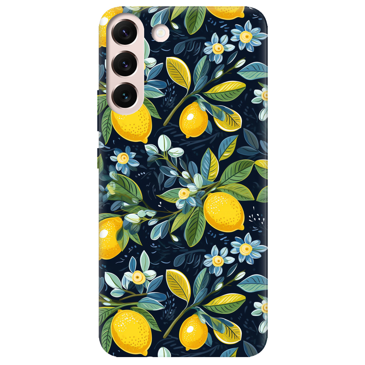 Чохол для Samsung Galaxy S22 Lemon with flower - фото 1 Чохол для Samsung Galaxy S22 Lemon with flower - фото 1 - Чохли для телефонів
