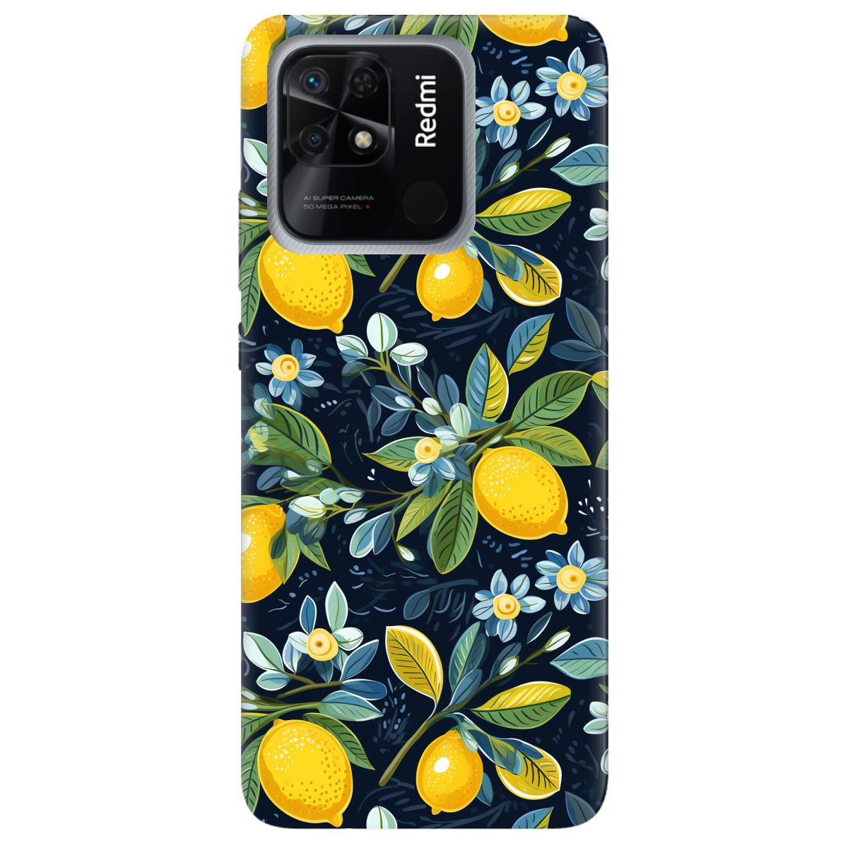 Чехол для Xiaomi Redmi 10C Lemon with flower - фото 1 - Чехлы для телефонов