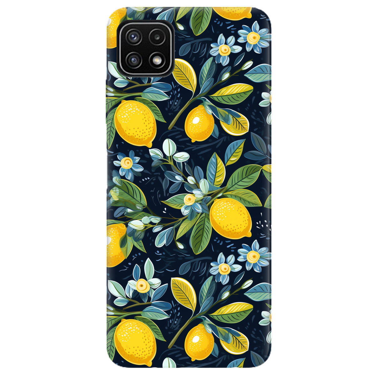 Чехол для Samsung Galaxy A22 5G Lemon with flower - фото 1 Чехол для Samsung Galaxy A22 5G Lemon with flower - фото 1 - Чехлы для телефонов