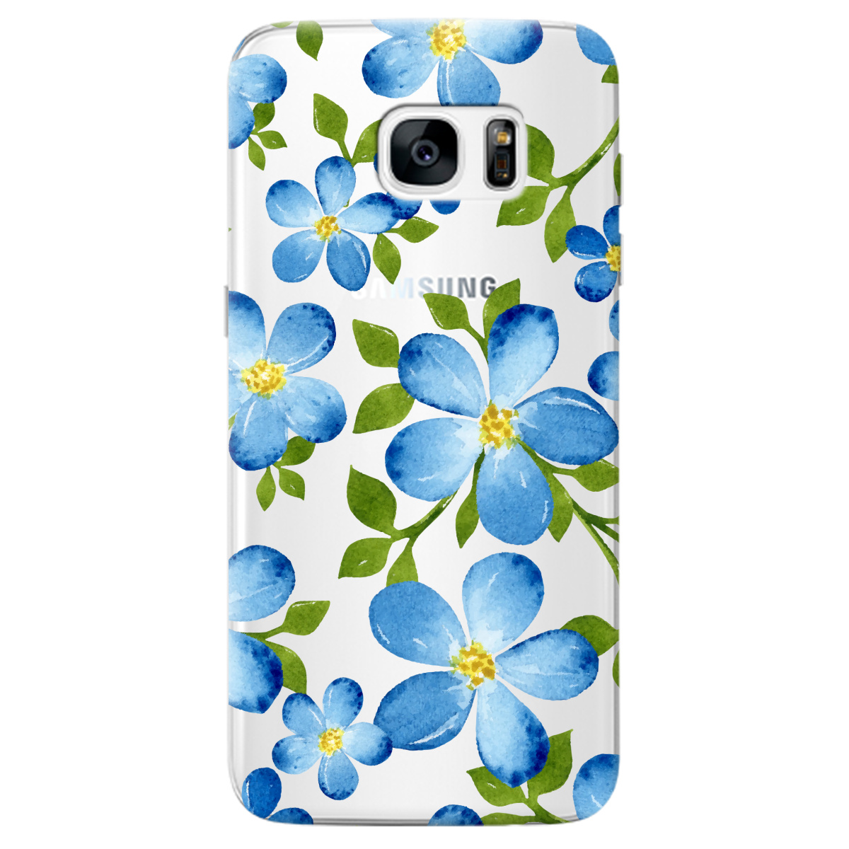 Чехол для Samsung Galaxy S7 Edge Flowers blue - фото 1 - Чехлы для телефонов