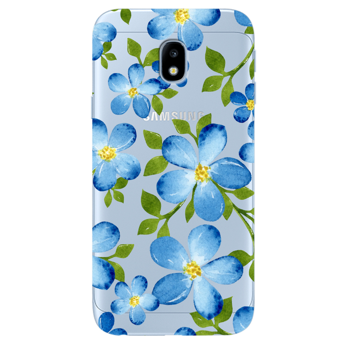 Чохол для Samsung Galaxy J3 2017 Flowers blue - фото 1 - Чохли для телефонів