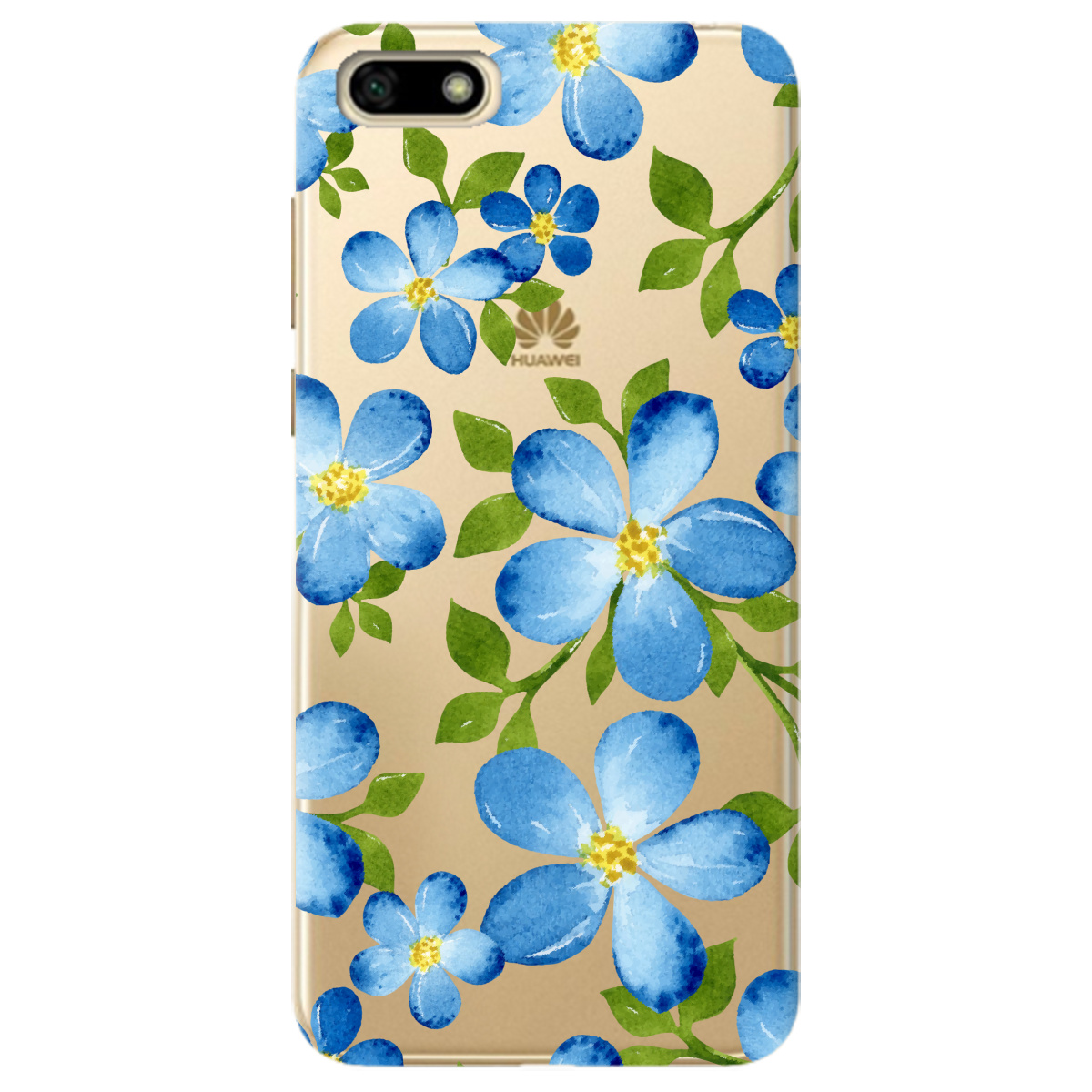 Чохол для Huawei Y5 2018 Flowers blue - фото 1 Чохол для Huawei Y5 2018 Flowers blue - фото 1 - Чохли для телефонів