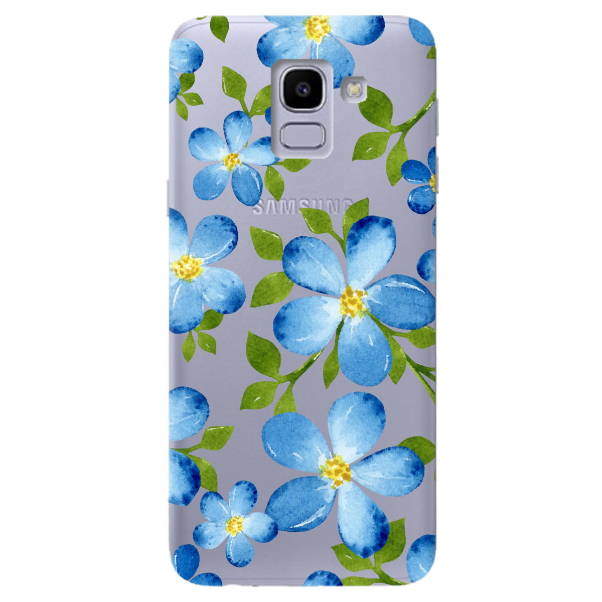 Чохол для Samsung Galaxy J6 2018 Flowers blue - фото 1 - Чохли для телефонів