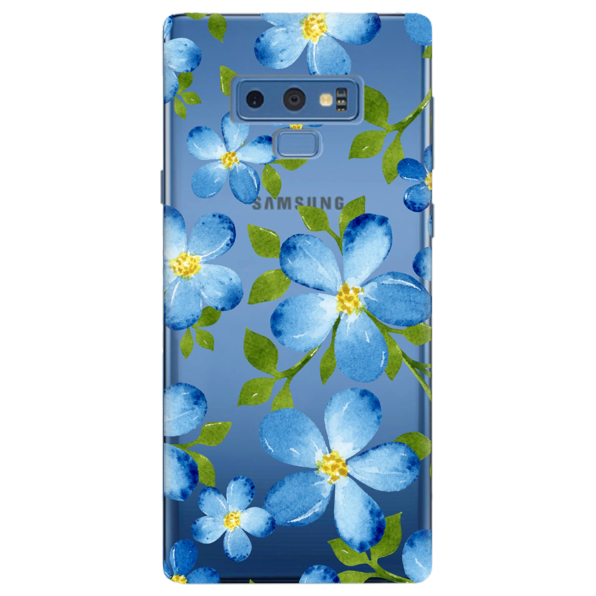 Чехол для Samsung Galaxy Note 9 Flowers blue - фото 1 - Чехлы для телефонов