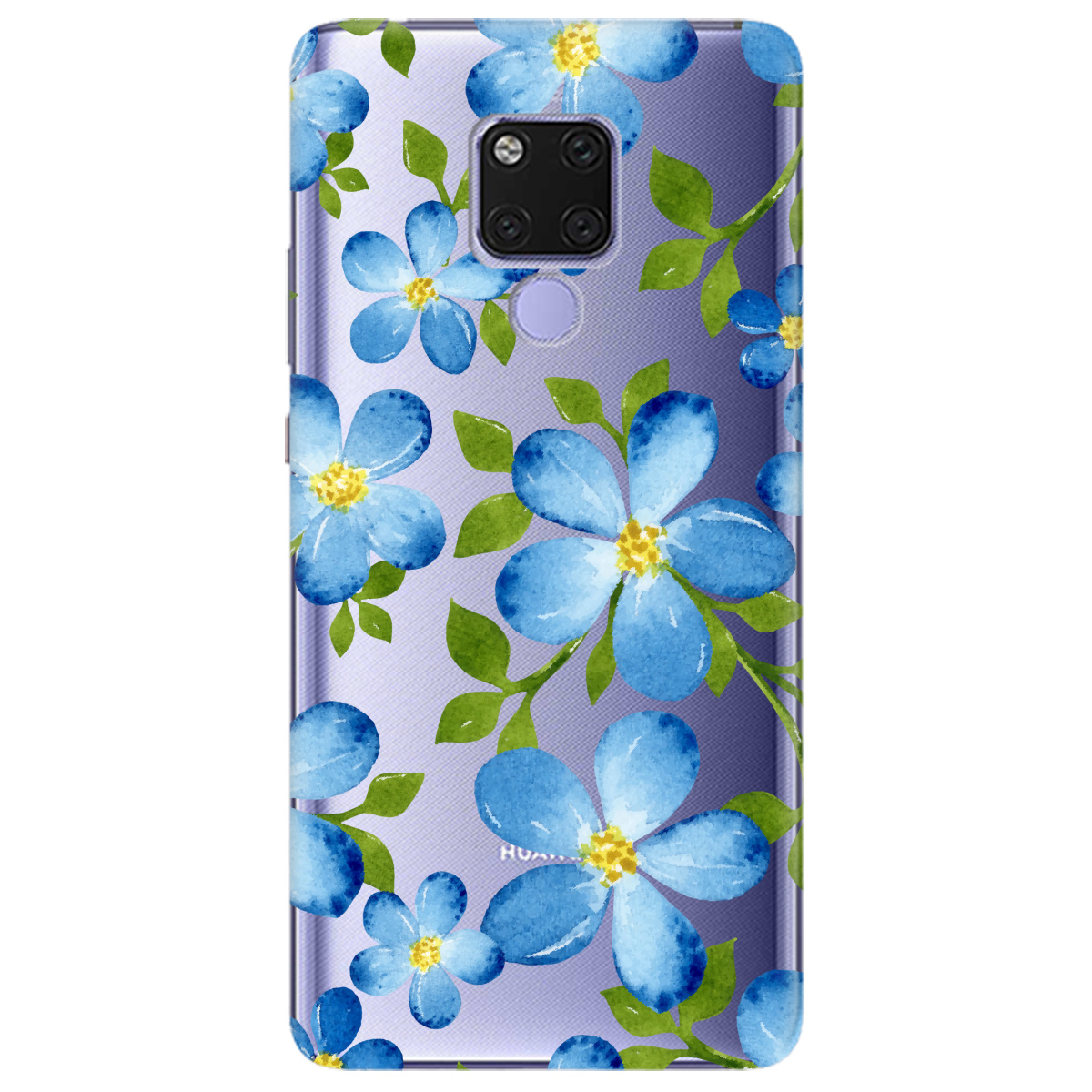 Чехол для Huawei Mate 20 Flowers blue - фото 1 - Чехлы для телефонов