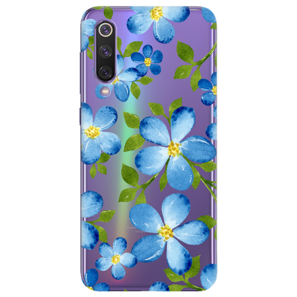 Чехол для Xiaomi Mi 9 SE Flowers blue - фото 1 - Чехлы для телефонов