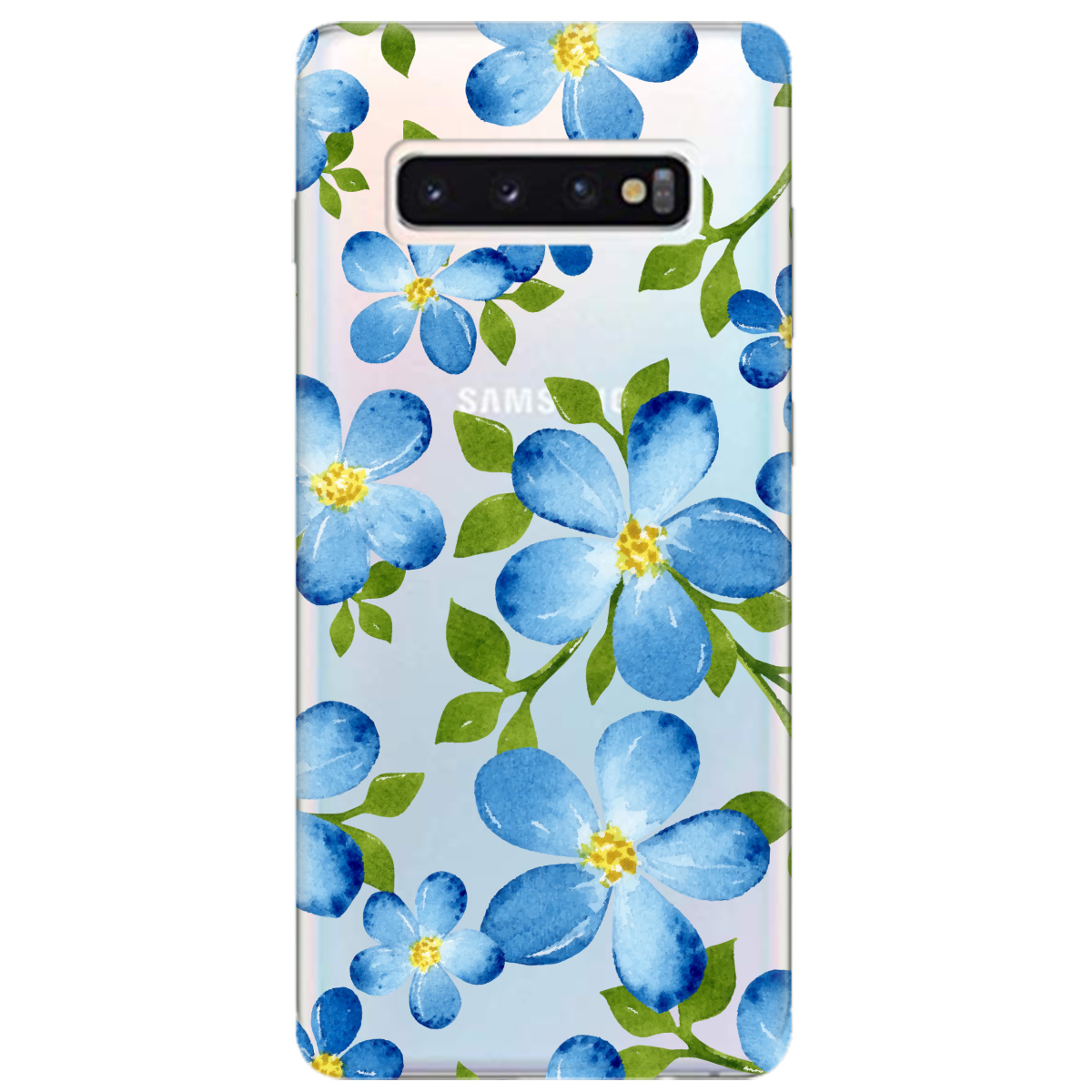 Чехол для Samsung Galaxy S10 Flowers blue - фото 1 - Чехлы для телефонов