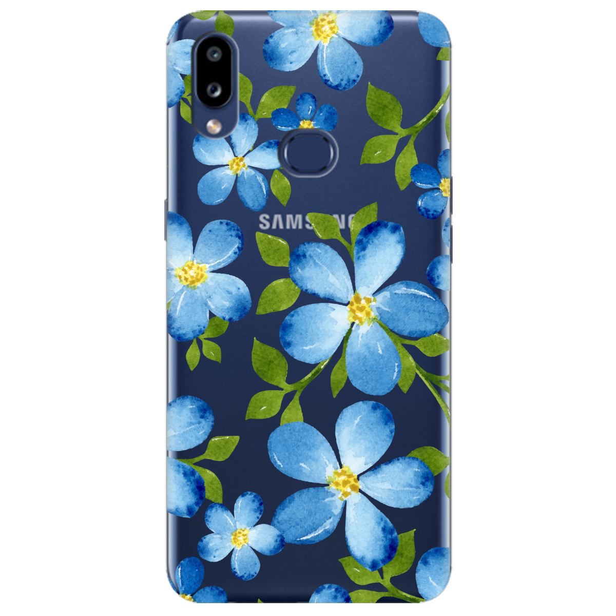Чохол для Samsung Galaxy A10s Flowers blue - фото 1 Чохол для Samsung Galaxy A10s Flowers blue - фото 1 - Чохли для телефонів