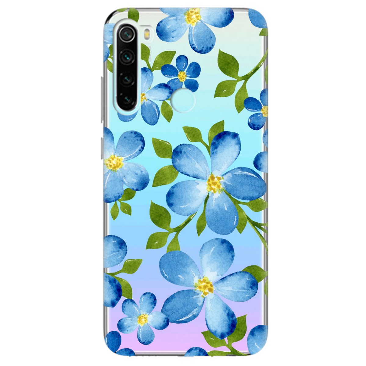 Чехол для Xiaomi Redmi Note 8 Flowers blue - фото 1 Чехол для Xiaomi Redmi Note 8 Flowers blue - фото 1 - Чехлы для телефонов