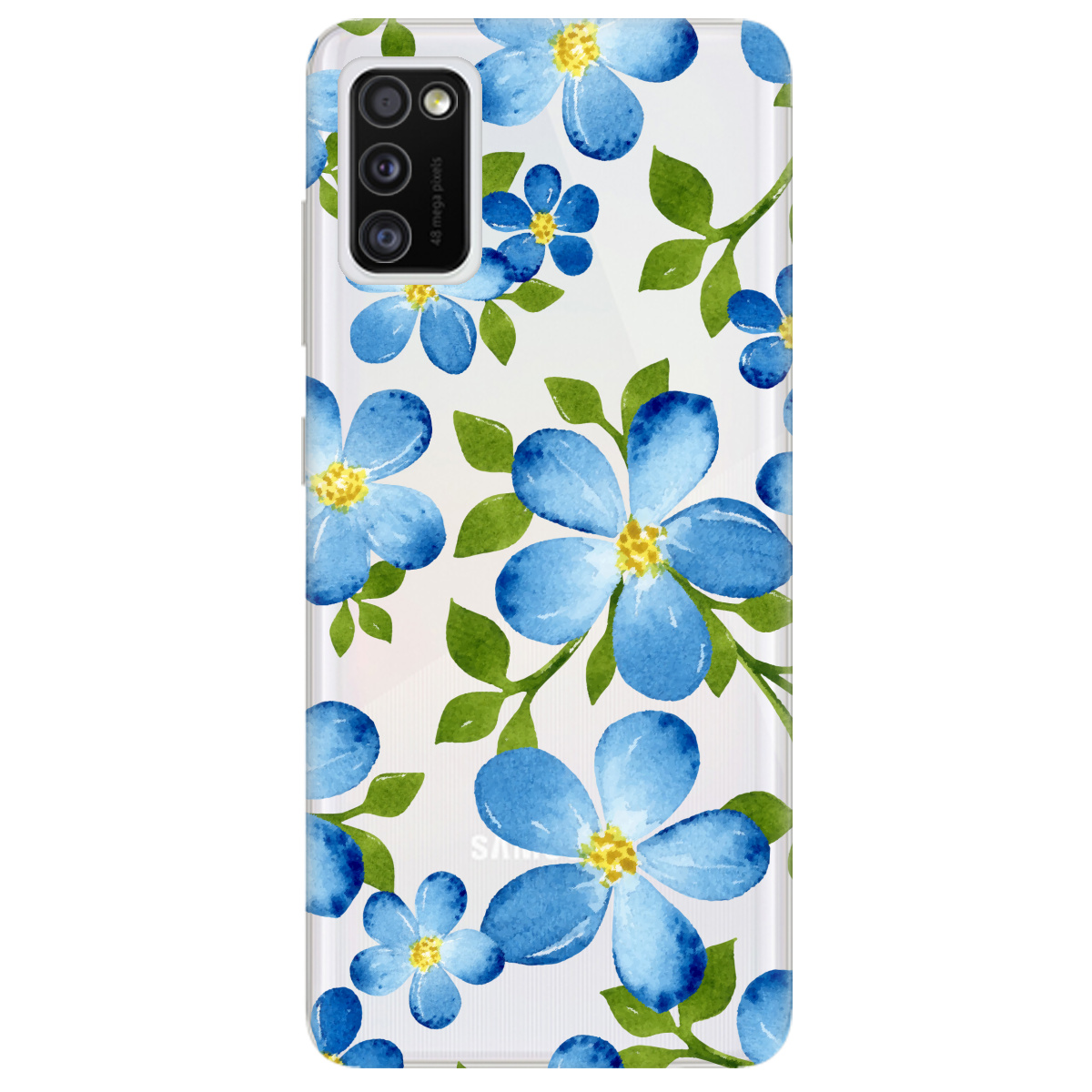 Чохол для Samsung Galaxy A41 Flowers blue - фото 1 - Чохли для телефонів