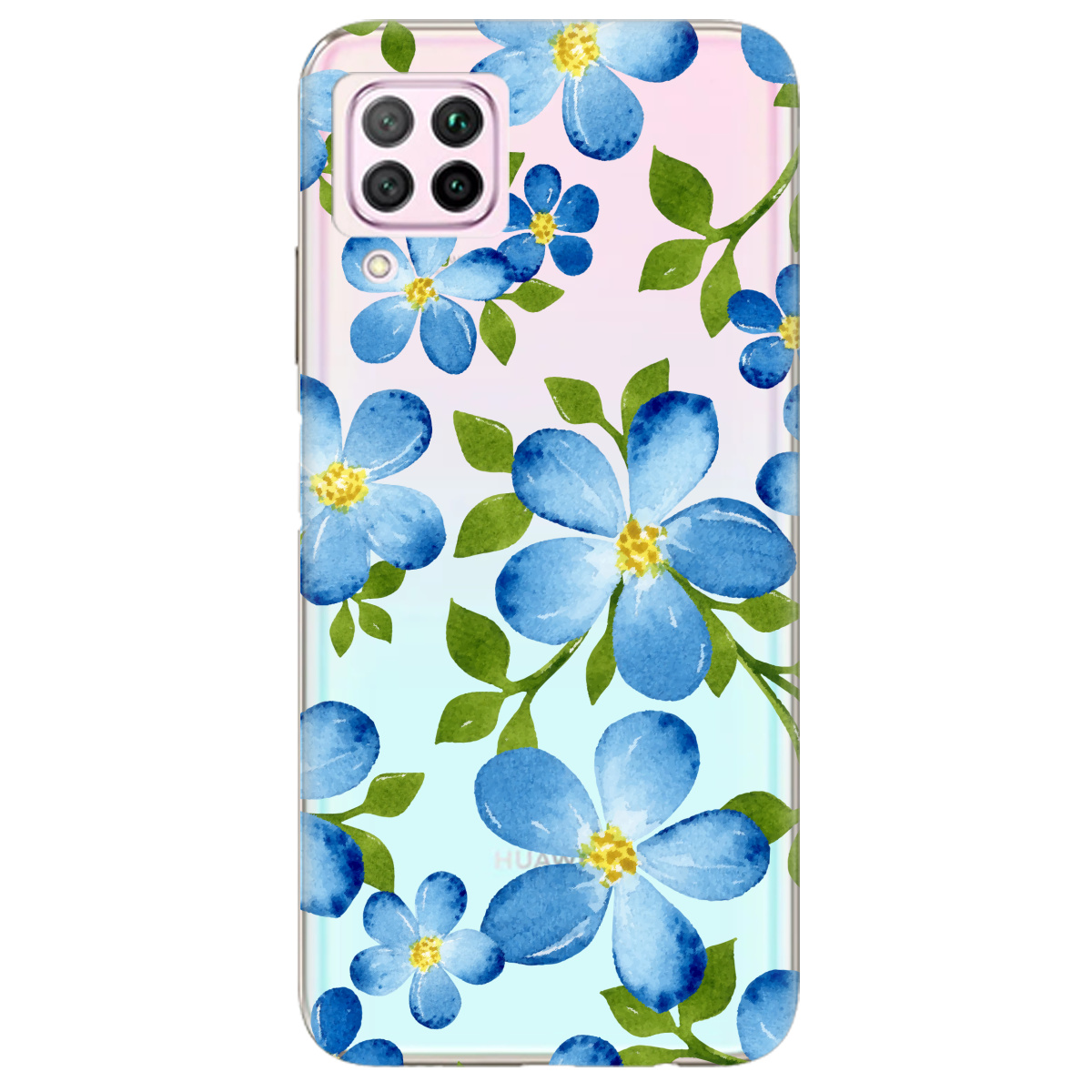 Чохол для Huawei P40 Lite Flowers blue - фото 1 - Чохли для телефонів