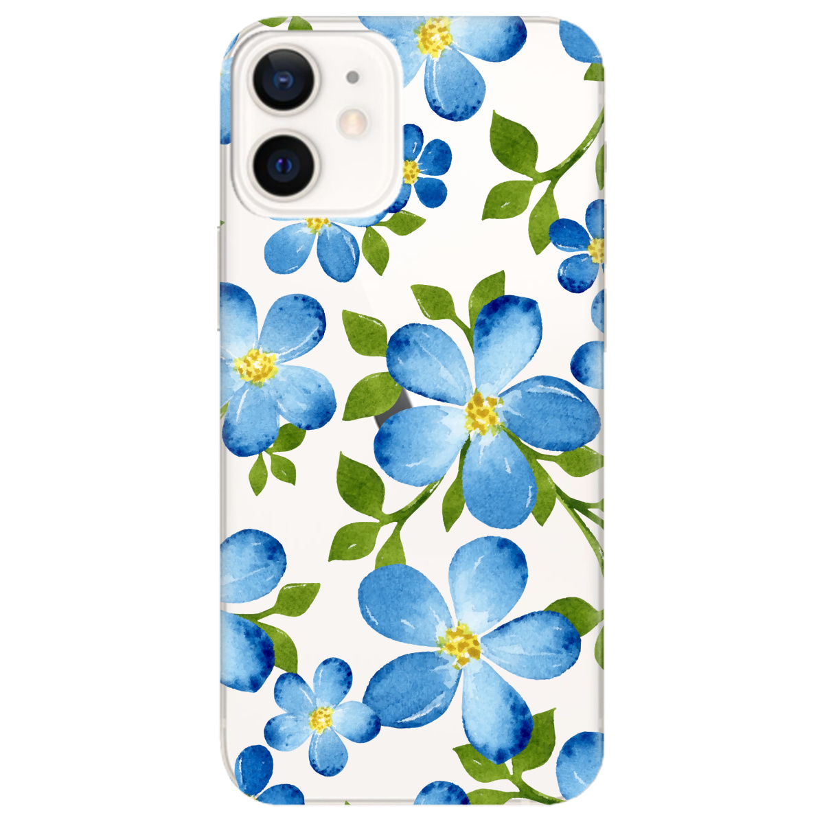 Чехол для Apple iPhone 12 Mini Flowers blue - фото 1 - Чехлы для телефонов