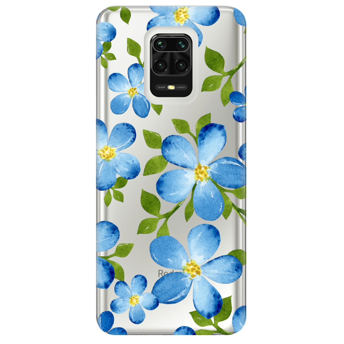 Чехол для Xiaomi Redmi Note 9 Pro Flowers blue - фото 1 - Чехлы для телефонов