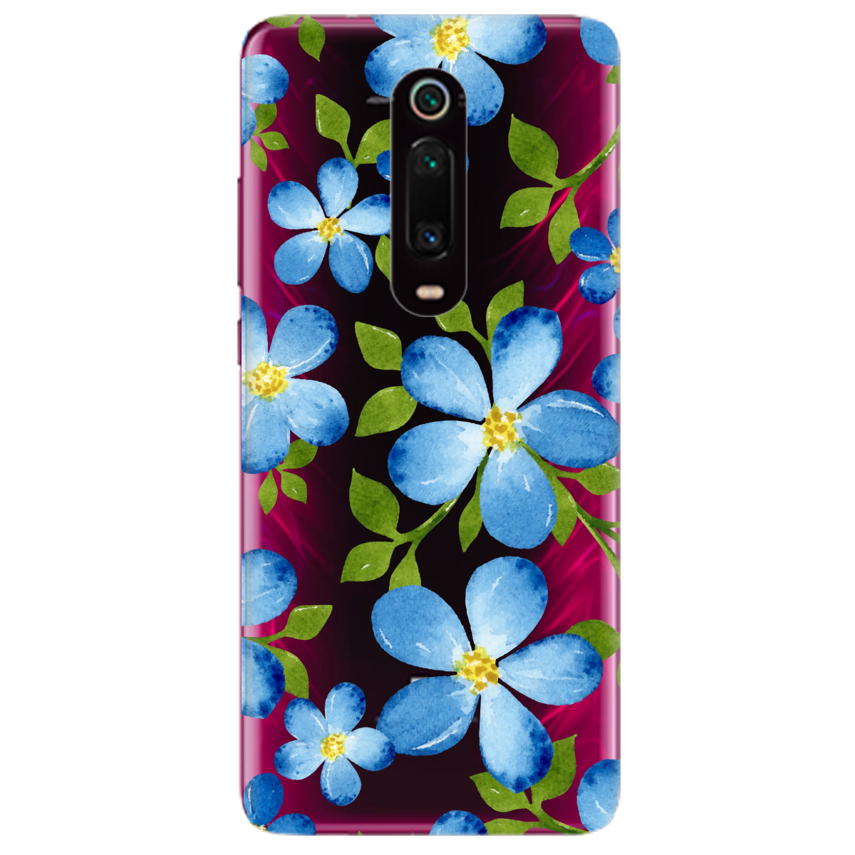 Чехол для Xiaomi Mi 9T Flowers blue - фото 1 - Чехлы для телефонов