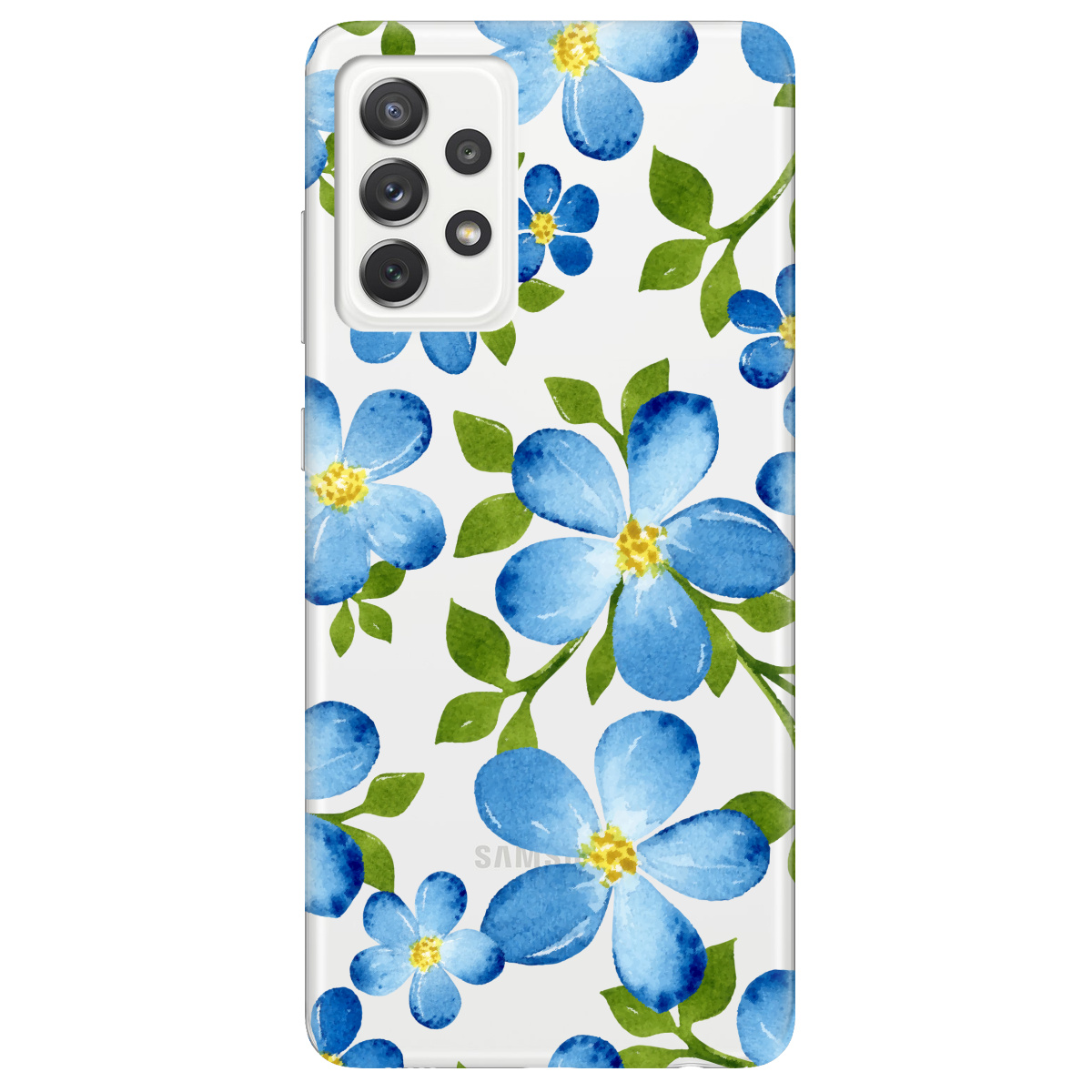 Чохол для Samsung Galaxy A72 Flowers blue - фото 1 - Чохли для телефонів