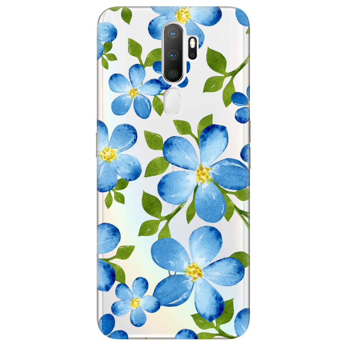 Чехол для Oppo A5 2020/A9 2020 Flowers blue - фото 1 - Чехлы для телефонов