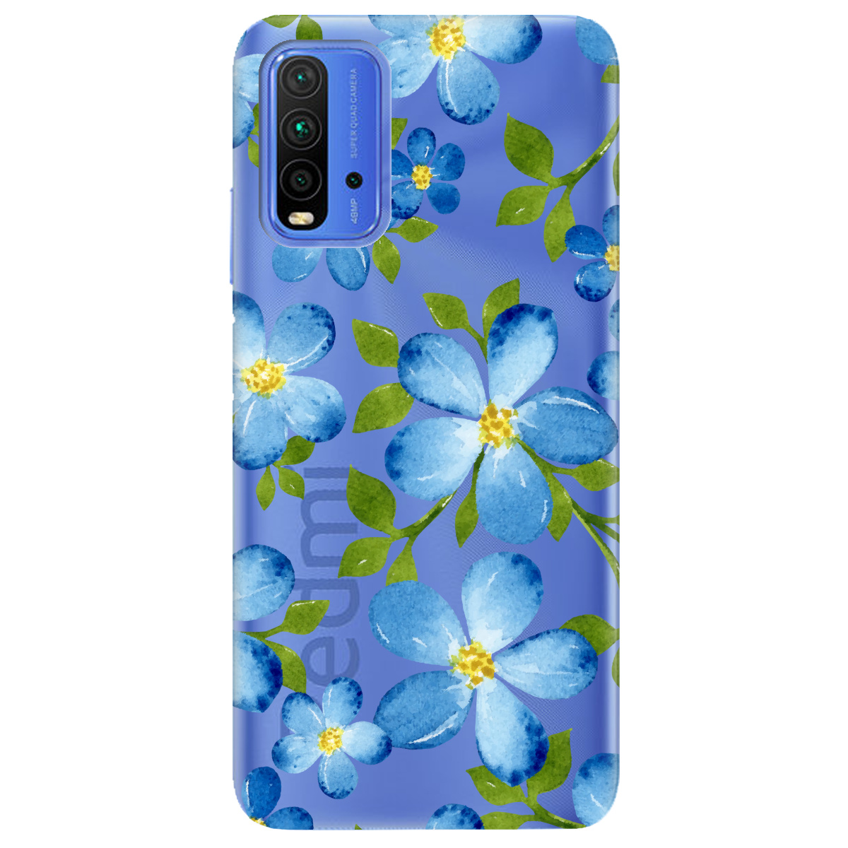 Чохол для Xiaomi Redmi 9T Flowers blue - фото 1 Чохол для Xiaomi Redmi 9T Flowers blue - фото 1 - Чохли для телефонів