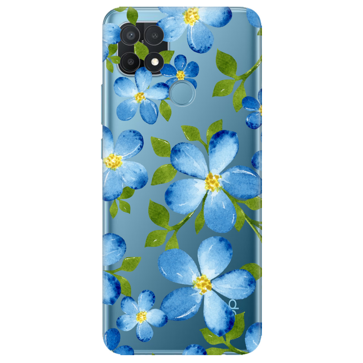 Чохол для Oppo A15s/ A15 Flowers blue - фото 1 - Чохли для телефонів
