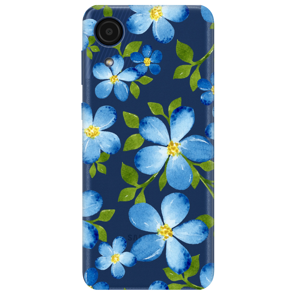 Чехол для Samsung Galaxy А03 Core Flowers blue - фото 1 Чехол для Samsung Galaxy А03 Core Flowers blue - фото 1 - Чехлы для телефонов