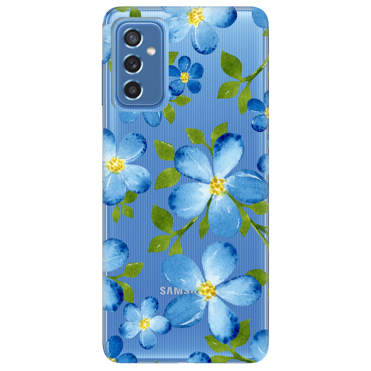 Чохол для Samsung Galaxy M52 Flowers blue - фото 1 - Чохли для телефонів