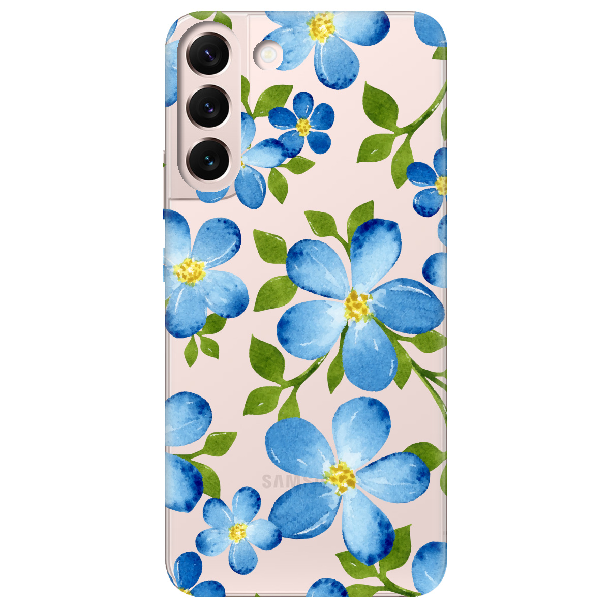 Чохол для Samsung Galaxy S22 Flowers blue - фото 1 - Чохли для телефонів