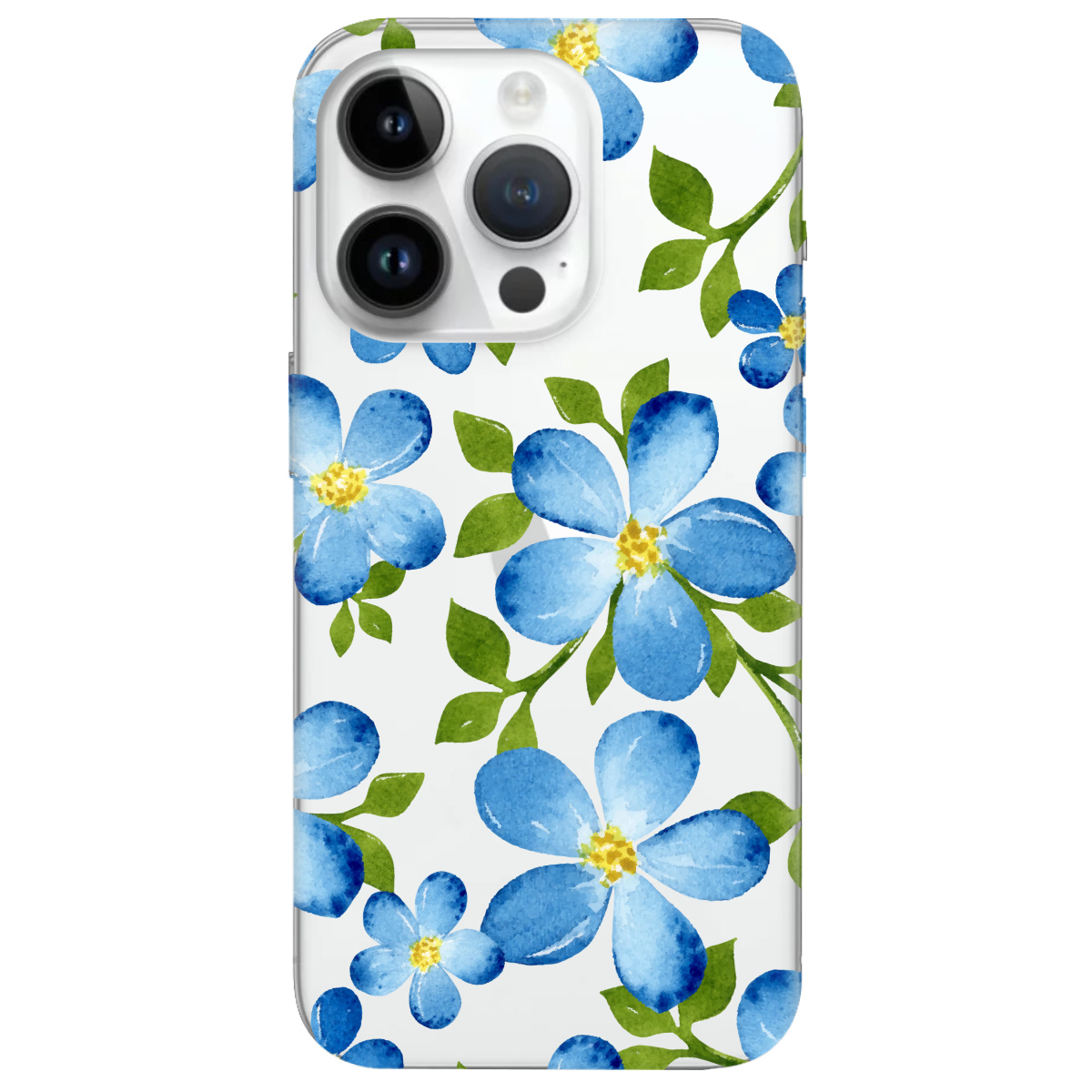 Чехол для Apple iPhone 14 Pro Max Flowers blue - фото 1 - Чехлы для телефонов