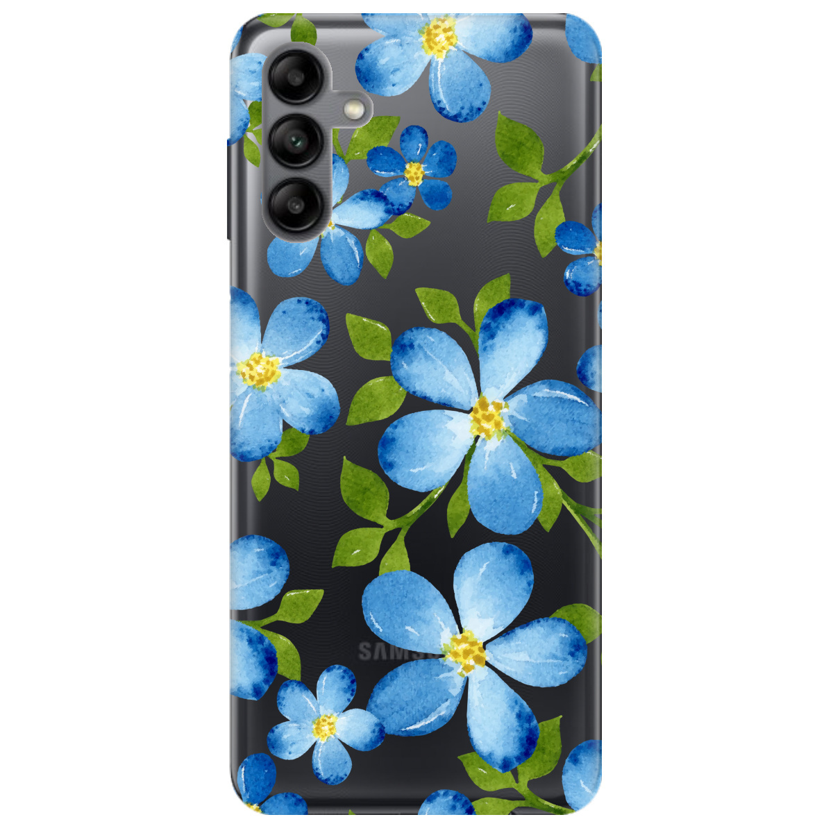 Чехол для Samsung Galaxy A04s Flowers blue - фото 1 - Чехлы для телефонов