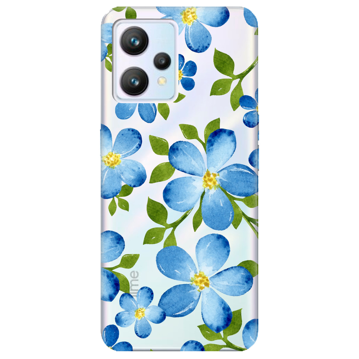 Чехол для Realme 9 Flowers blue - фото 1 - Чехлы для телефонов