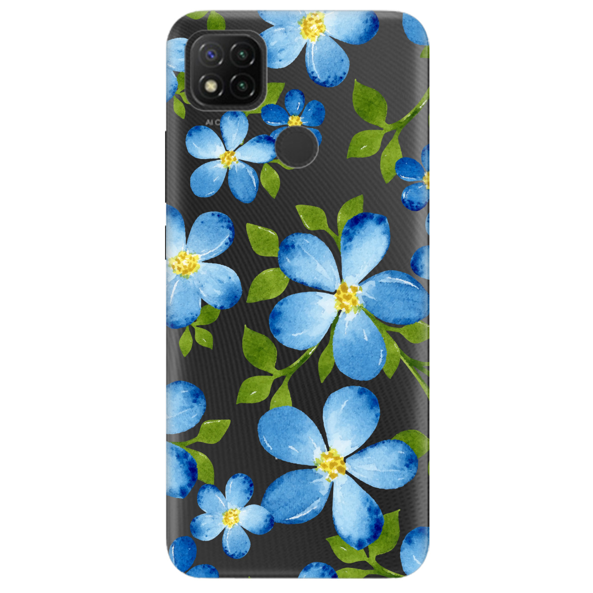 Чехол для Xiaomi Redmi 10A Flowers blue - фото 1 - Чехлы для телефонов
