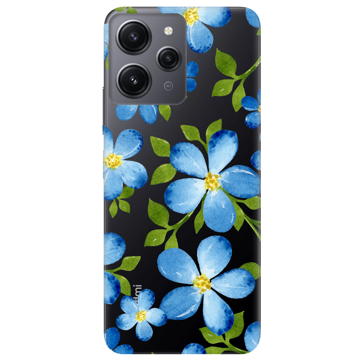 Чехол для Xiaomi Redmi 12 Flowers blue - фото 1 - Чехлы для телефонов
