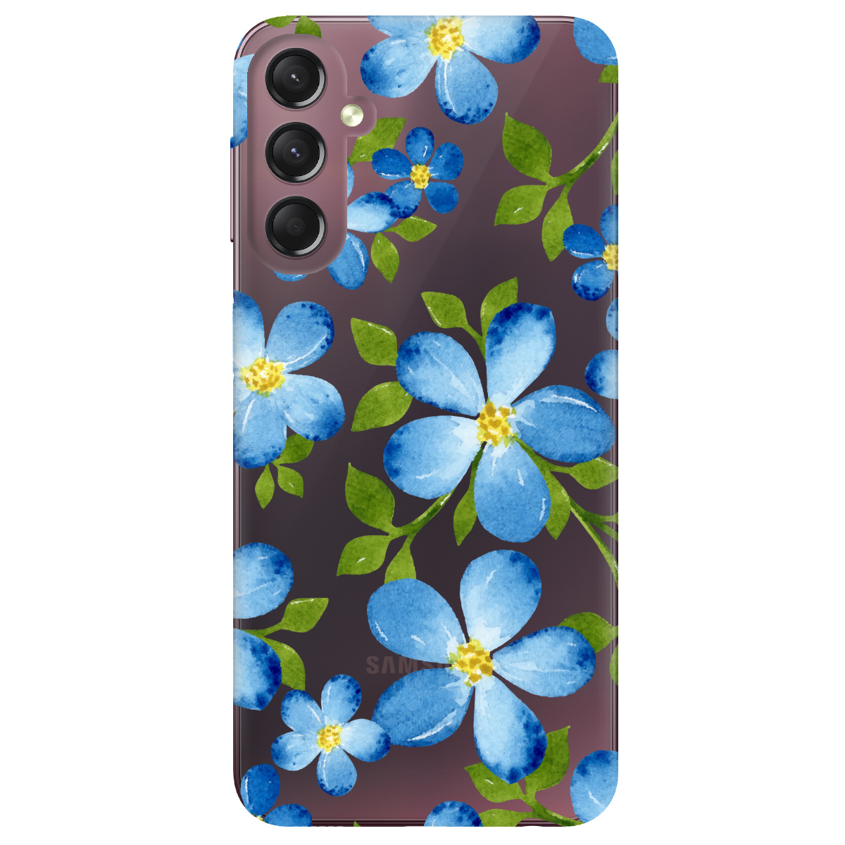 Чехол для Samsung Galaxy A05s Flowers blue - фото 1 - Чехлы для телефонов