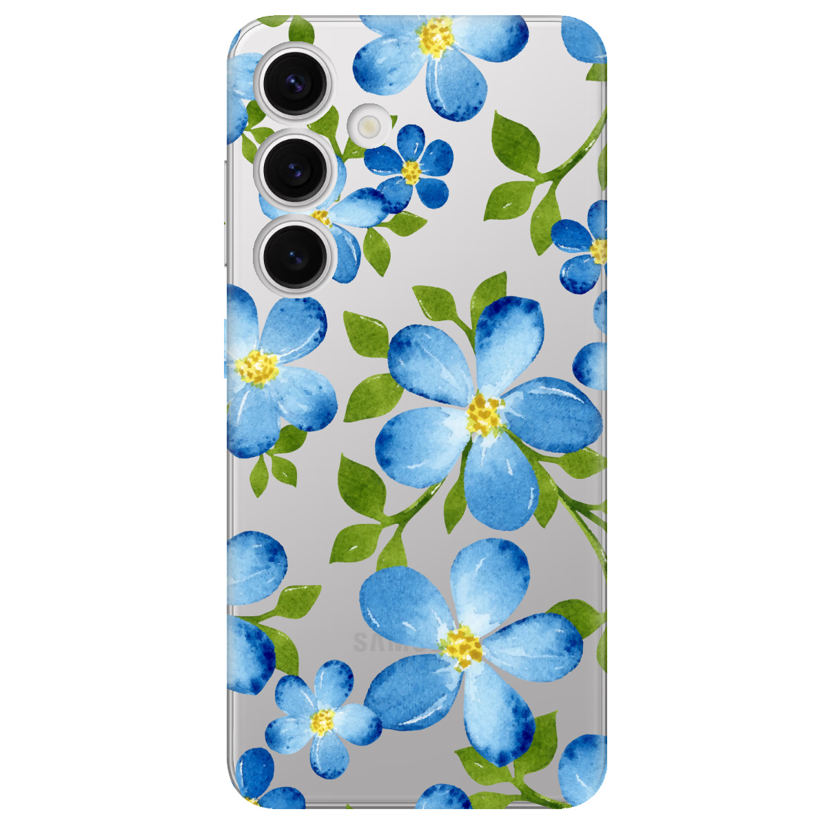 Чехол для Samsung Galaxy S24 Flowers blue - фото 1 - Чехлы для телефонов