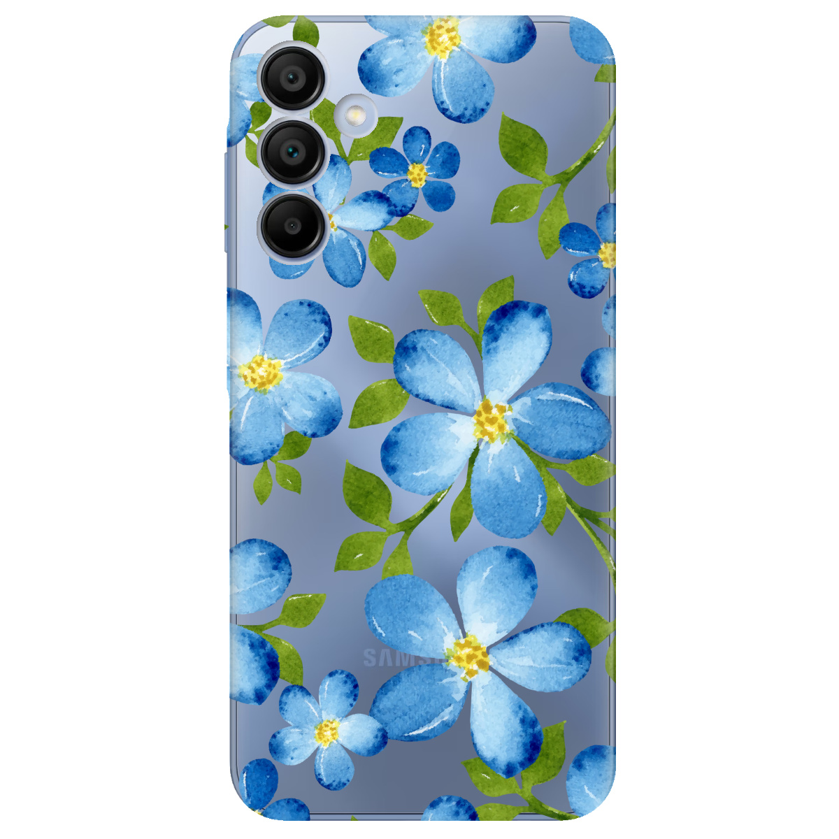 Чехол для Samsung Galaxy A15 Flowers blue - фото 1 - Чехлы для телефонов
