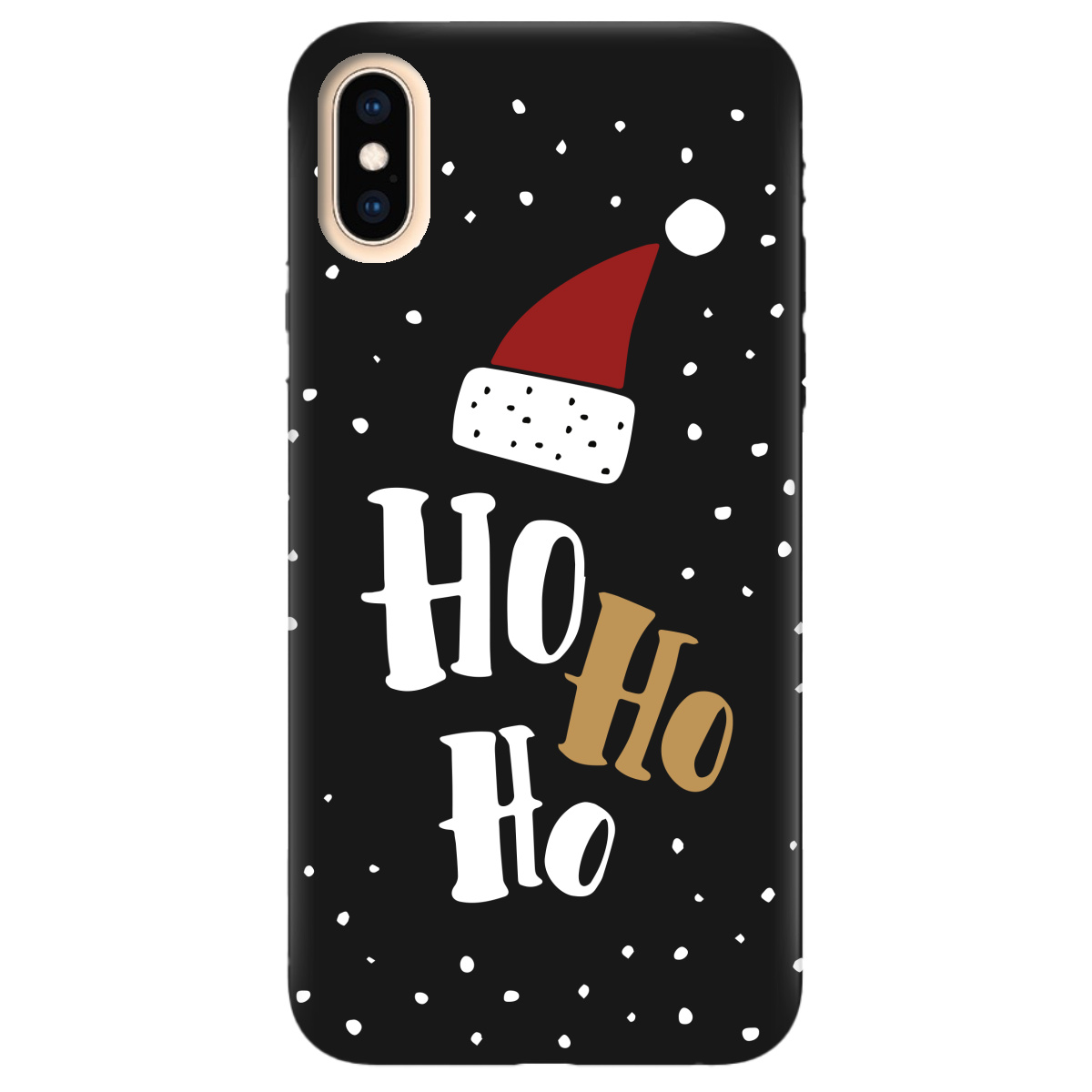 Чохол для Apple iPhone X чорний матовий soft touch Ho-ho-ho - фото 1 - Чохли для телефонів