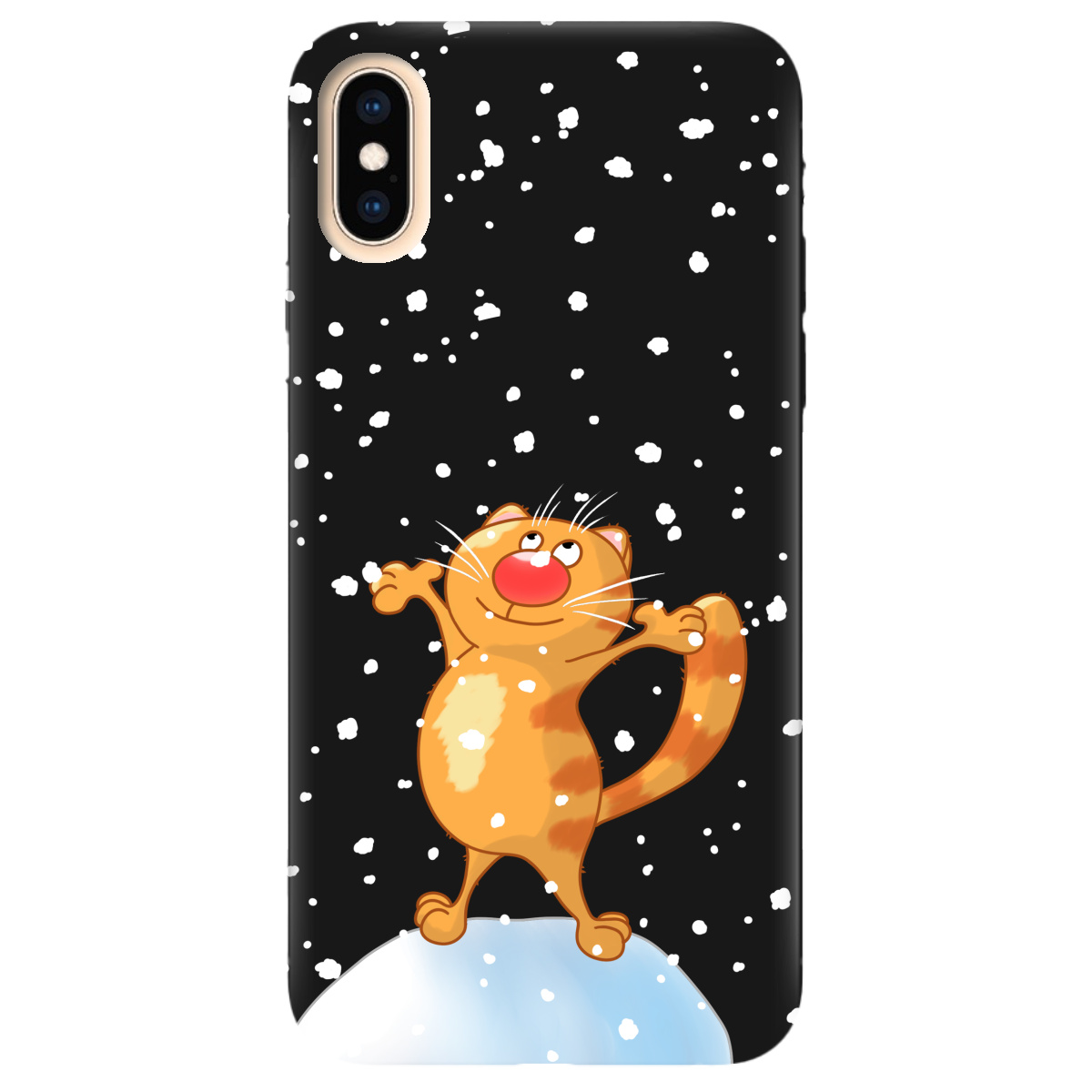 Чехол для Apple iPhone X черный матовый soft touch Be Happy - фото 1 - Чехлы для телефонов