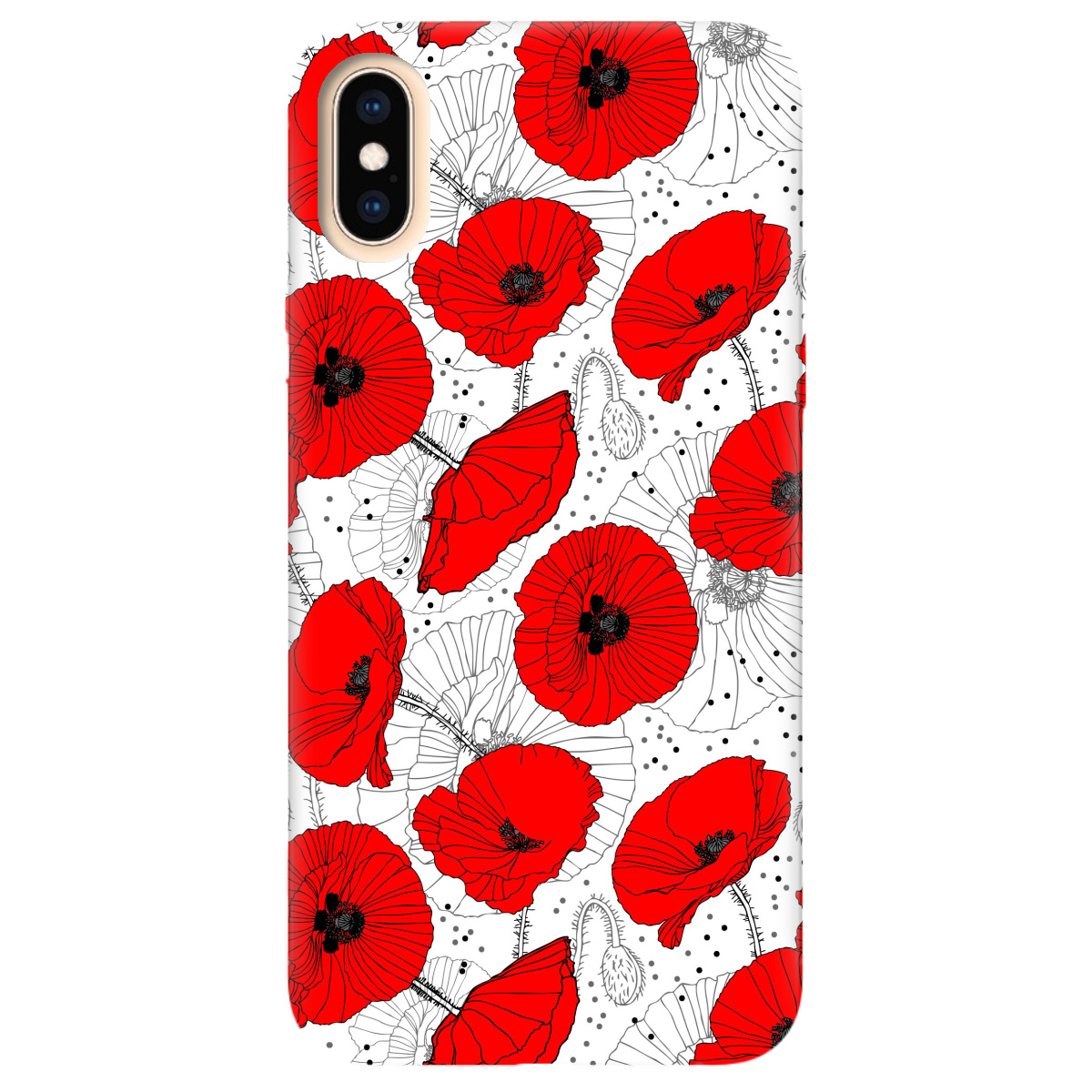 Чохол для Apple iPhone X Red flower - фото 1 - Чохли для телефонів