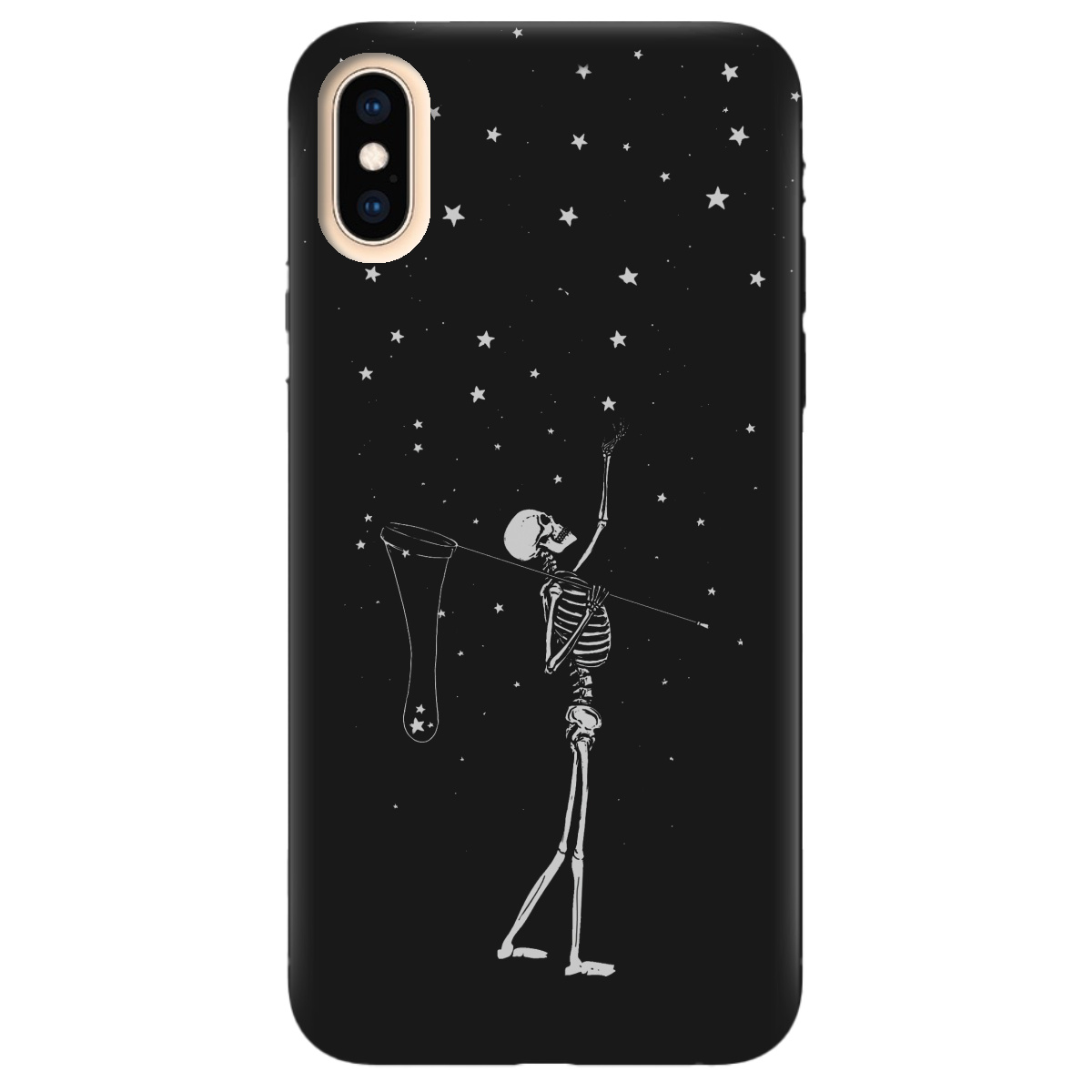 Чехол для Apple iPhone X черный матовый soft touch Stars night - фото 1 - Чехлы для телефонов