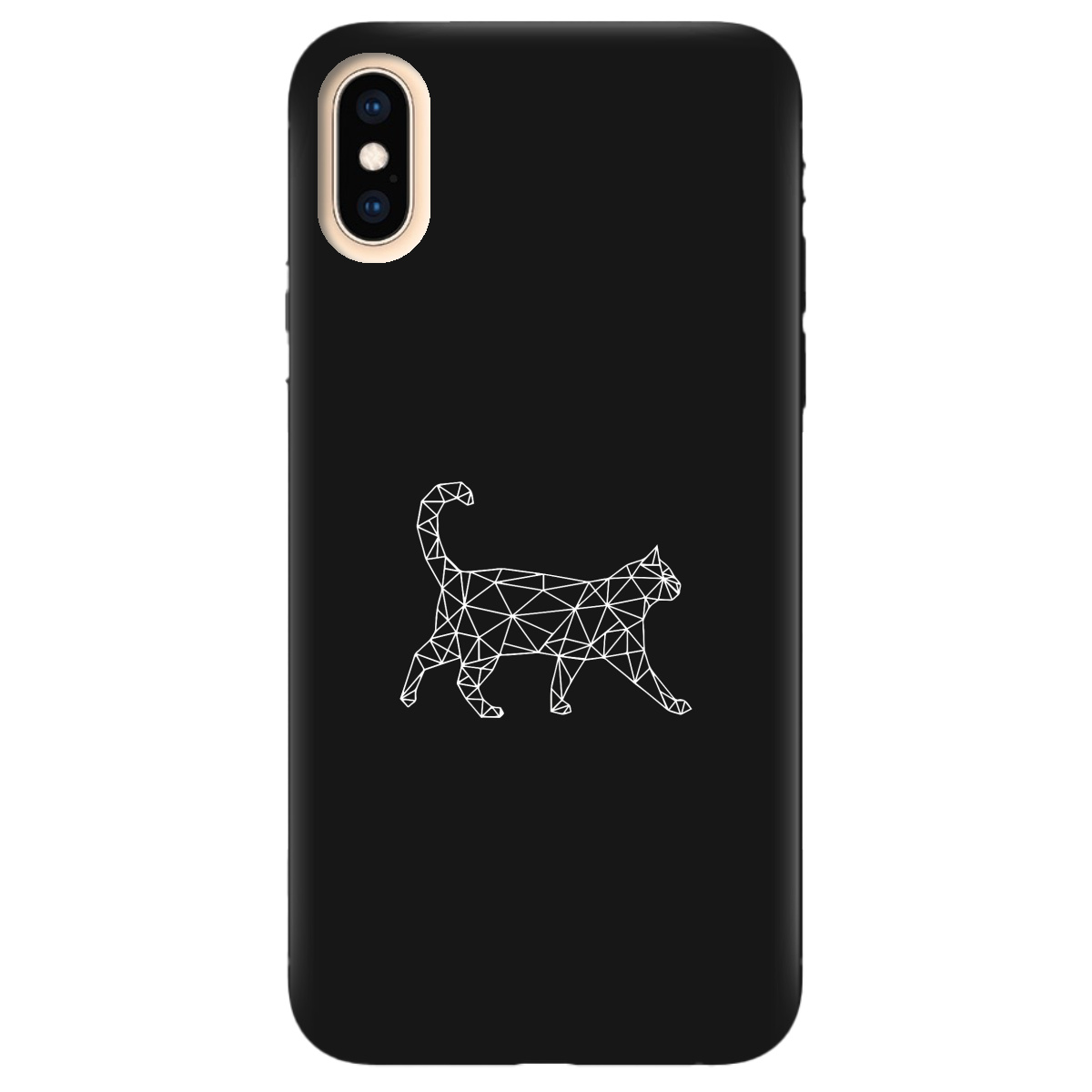 Чехол для Apple iPhone X черный матовый soft touch White cat - фото 1 Чехол для Apple iPhone X черный матовый soft touch White cat - фото 1 - Чехлы для телефонов