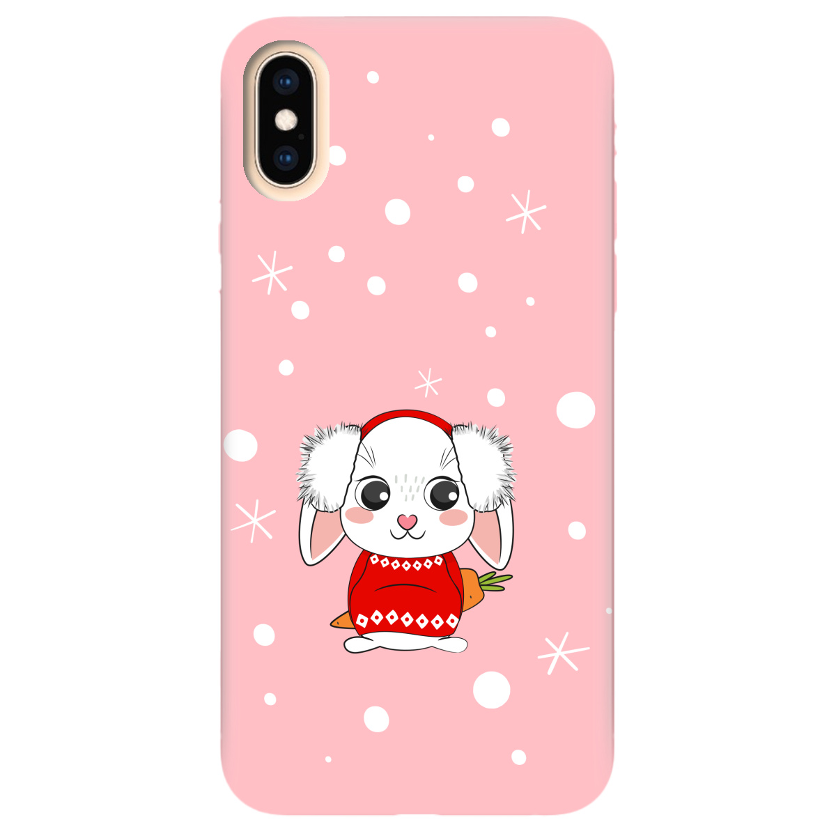 Чехол для Apple iPhone X нежно-розовый матовый soft touch My bunny - фото 1 - Чехлы для телефонов