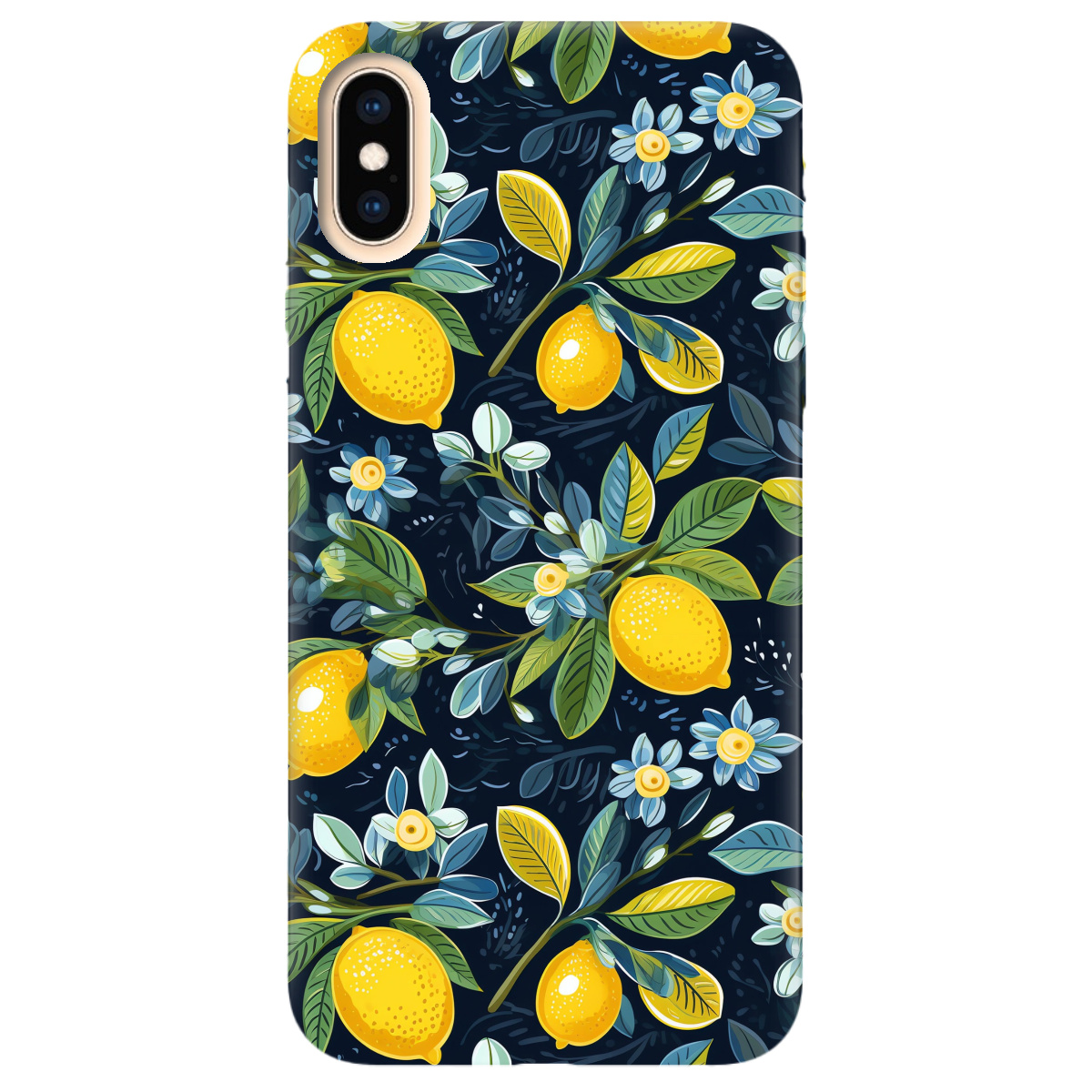 Чохол для Apple iPhone X Lemon with flower - фото 1 - Чохли для телефонів